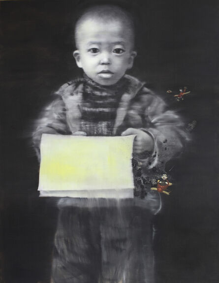 Li Tianbing, ‘Yellow Self-portrait with Newspaper’, 2012