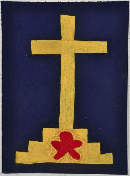 Julian Martin, ‘Untitled (Abstracted Yellow Cross on Blue)’, 2010