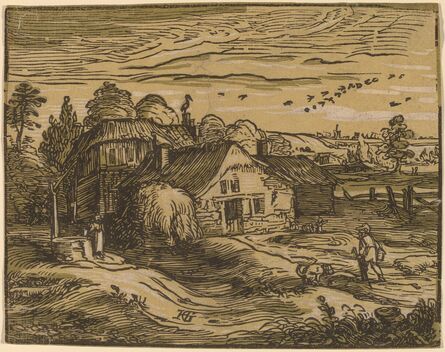 Hendrik Goltzius, ‘Landscape with a Farmhouse’, probably 1592/1595