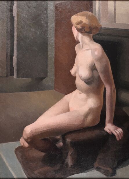 Phoebe Willetts-Dickinson, ‘A seated model in the studio, three quarter rear view’, 1939