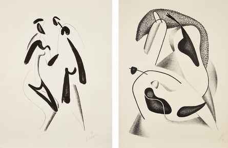 Alexander Archipenko, ‘Recontre (Encounter); and Le Group (The Group) from Les Formes vivantes (Living Forms) (K. 42; and 46)’, 1963