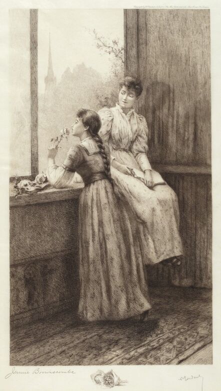 Jennie Augusta Brownscombe, ‘Untitled (Two Girls at a Window)’, 1890s