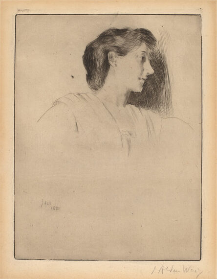 Julian Alden Weir, ‘Profile Head of a Woman’, 1890