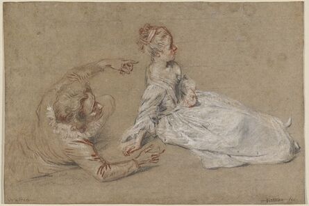 Jean-Antoine Watteau, ‘A Man Reclining and a Woman Seated on the Ground’, ca. 1716