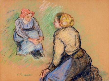Camille Pissarro, ‘Paysannes Assises’, ca. 1880