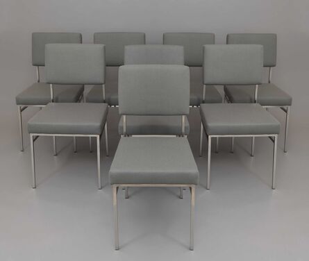Antoine Philippon and Jacqueline Lecoq, ‘Set of 8 chairs P60’, 1958/1960