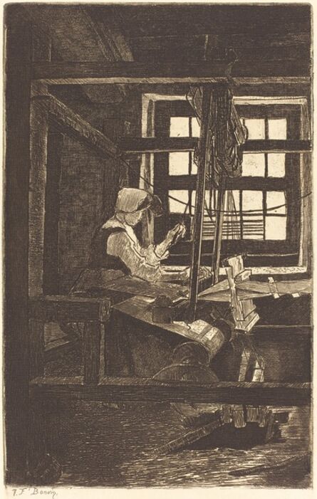 François Bonvin, ‘Weaver (La Tisserande)’, 1871