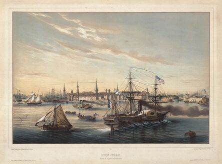 Louis Lebreton, ‘New-York. Arrivee du Paquebot Transatlantique. (New York City)’, ca. 1850