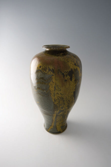 Brother Thomas Bezanson, ‘Tall vase, celadon and iron yellow glaze’