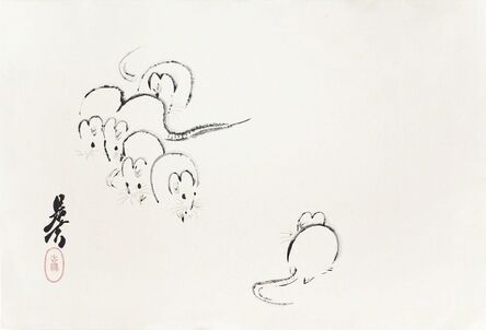 Shibata Zeshin, ‘White Mice’, ca. 1880