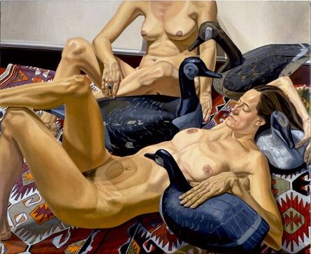 Philip Pearlstein, ‘Two Nudes with Four Goose Decoys’, 1994