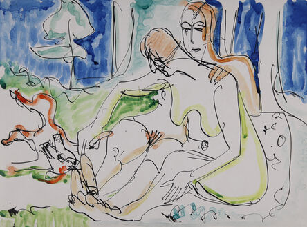 Ernst Ludwig Kirchner, ‘Zwei Akte im Wald’, ca. 1933