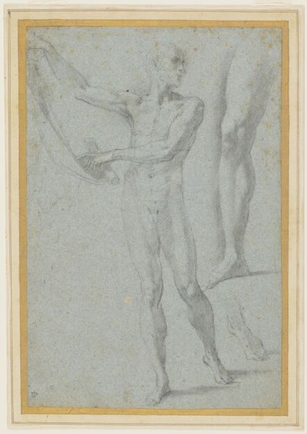 Francesco Mazzola, called Parmigianino, ‘Standing Nude Man with Scroll’, 1503-1540
