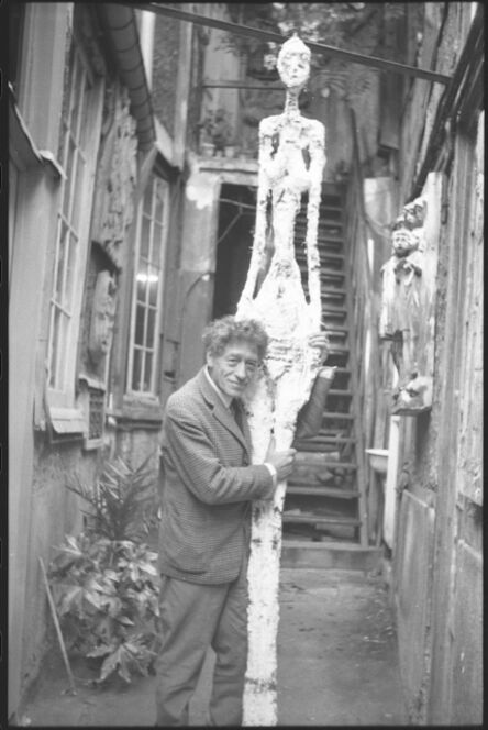 Annette Giacometti, ‘Alberto Giacometti with Tall Woman IV in the Courtyard of his Studio’, 1960