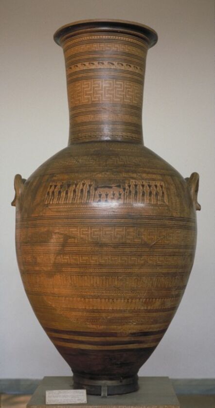 ‘Dipylon Vase with Prothesis (ritual mourning)’, ca. 760 B.C.