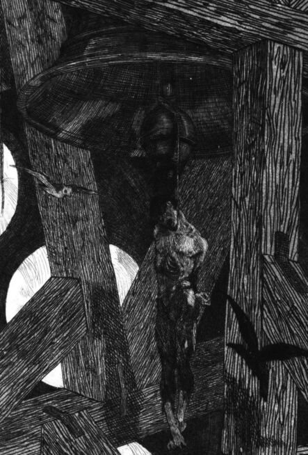 Félicien Rops, ‘Le Pendu (The Hanged Man)’, 1868
