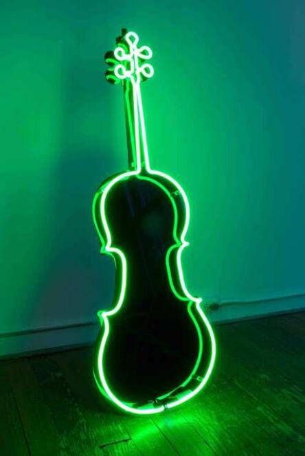 Charlotte Moorman, ‘Neon Cello’, 1989