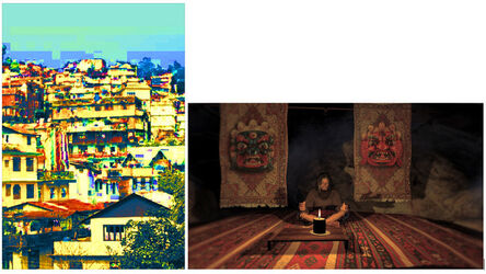 Shezad Dawood, ‘Postcards from Kalimpong 5 (Houses of Kalimpong & Cave Monk)’, 2022