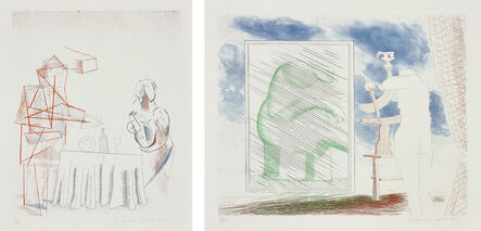 David Hockney, ‘Figures with Still Life; and A Picture of Ourselves, from The Blue Guitar’, 1976-1977