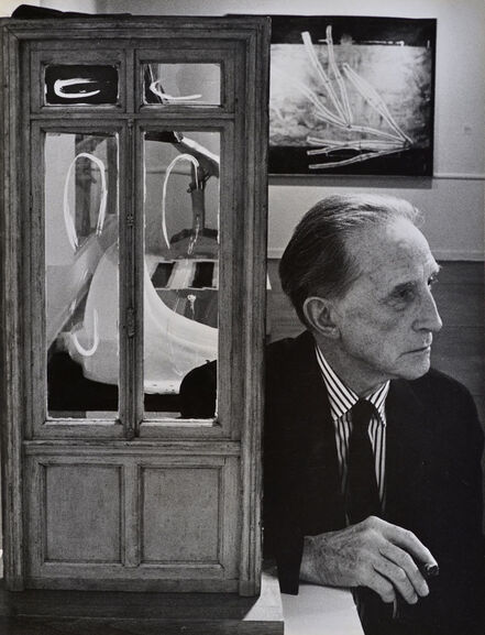 Julian Wasser, ‘Duchamp with Door Sculpture, Duchamp Retrospective, Pasadena Art Museum’, 1963