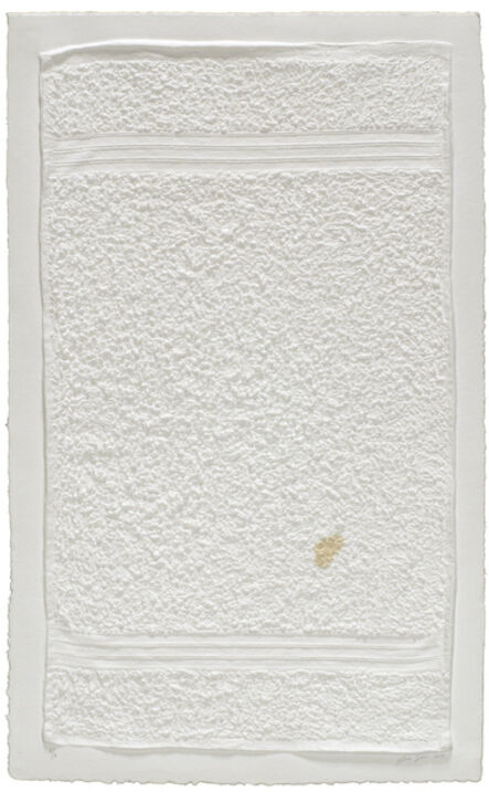Analía Saban, ‘Three Stripe Hand Towel (with Stain)’, 2014