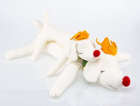 After Yoshitomo Nara, ‘Pup King: Sleeping Dog Dolls (small and medium) (two works)’