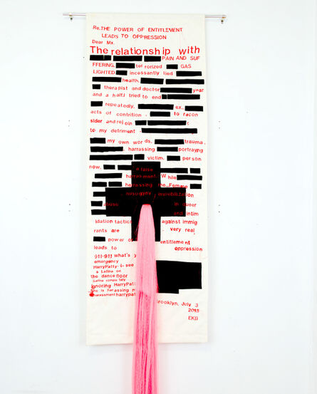 Elektra KB, ‘‘Safe Space (‘Redacted Therapy Letter’) - Diptych 2 ’, 2018