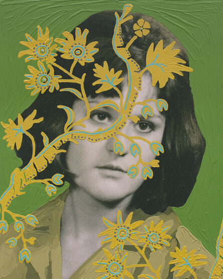Daisy Patton, ‘Untitled (Woman with Yellow Vines and Green Background)’, 2018