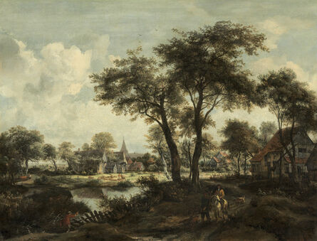 Meindert Hobbema, ‘Village near a Pool’, ca. 1670