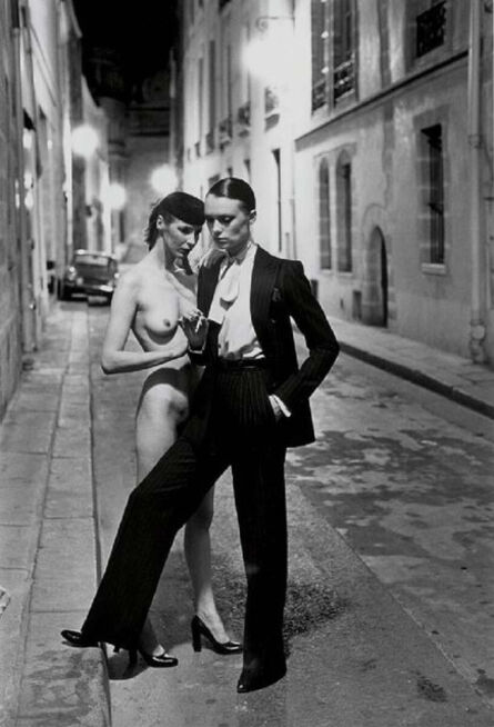 Helmut Newton, ‘Rue Aubriot with Nude, Parisian Street 1975’, 1975