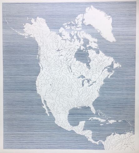 Kim Rugg, ‘Blue Lines North America’, 2019