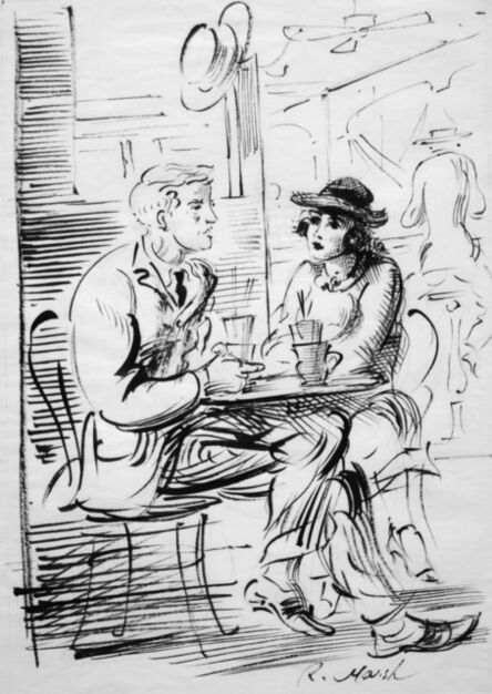 Reginald Marsh, ‘Man and Woman Seated at Cafe’, ND
