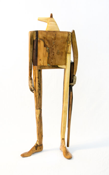 Susan Valyi, ‘Sentinel - tall, expressive, figurative, repurposed wood and resin sculpture’, 2016
