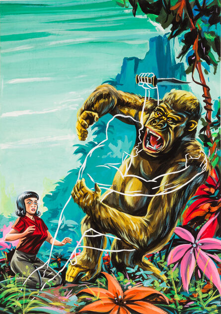 ‘Untitled (Outline man attacking gorilla)’, c. 1960-75