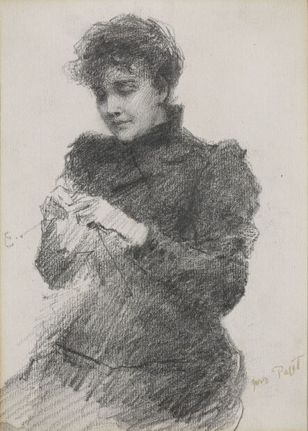 John Butler Yeats, ‘Mrs Paget knitting’, ca. 1890