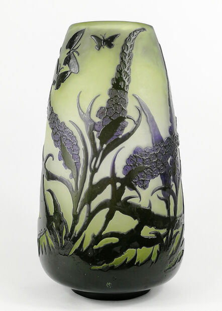 Emile Gallé, ‘Vase with Flowers and Butterflies’, ca. 1900
