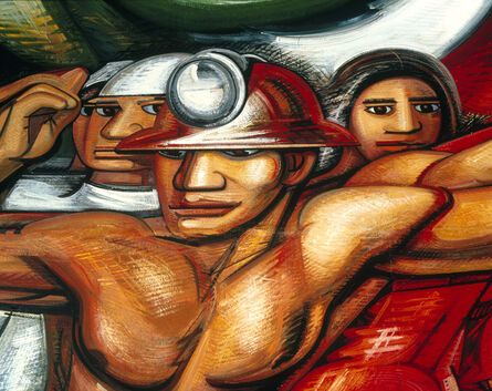 David Alfaro Siqueiros, ‘For the Complete Safety of All Mexicans at Work [detail]’, 1952-1954