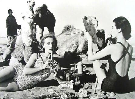 William Klein, ‘Tatiana, Mary Rose and Camels, Picnic, Morocco’, 1958
