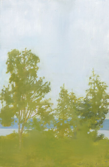 Marilyn Turtz, ‘Rain on Penobscot Bay, oil on wood, 12″ x 8″, $1,800’