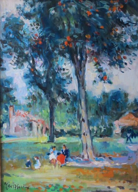 Max-Agostini, ‘14 )"Under the Tree in the Garden"/"Sous l'arbre du jardin"—Под деревом в саду/ 在花园的树下 ’, 1983