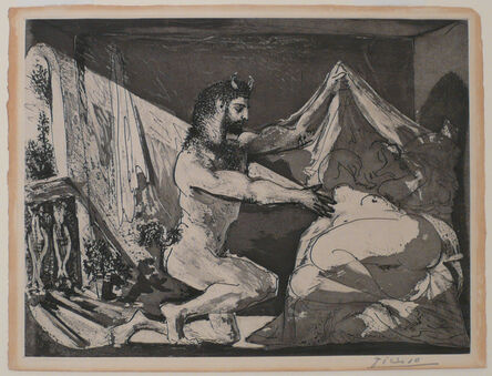 Pablo Picasso, ‘Faune dévoilant une Dormeuse (Jupiter et Antiope, d'après Rembrandt) (S.V. 27)’, 1936