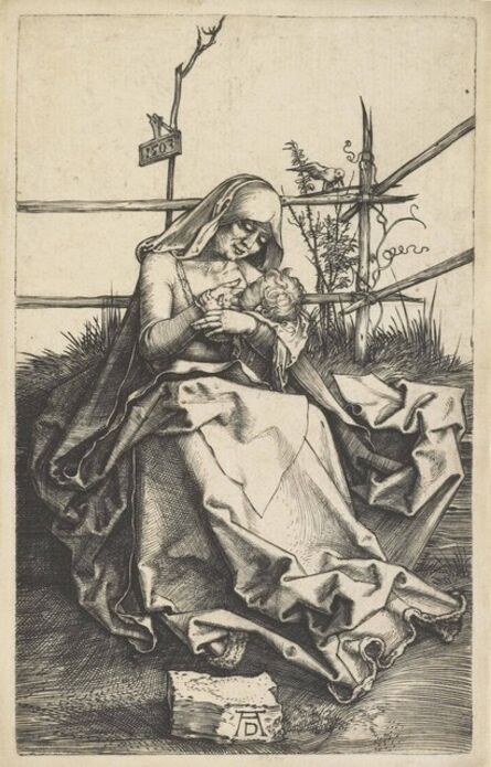 Albrecht Dürer, ‘The Virgin and Child on a grassy Bench (B. 34; M., Holl. 31; S.M.S. 36)’, 1503