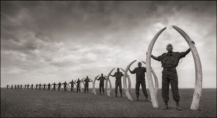 Nick Brandt, ‘Rangers (Line of) with Tusks of Killed Elephants, Amboseli 2011’, 2011