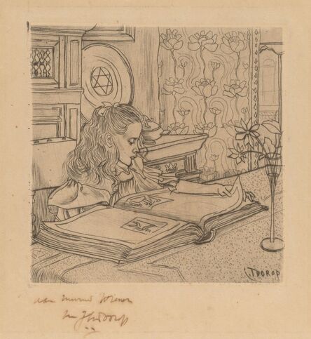 Jan Toorop, ‘Charley Looking at an Album of Prints’, 1898