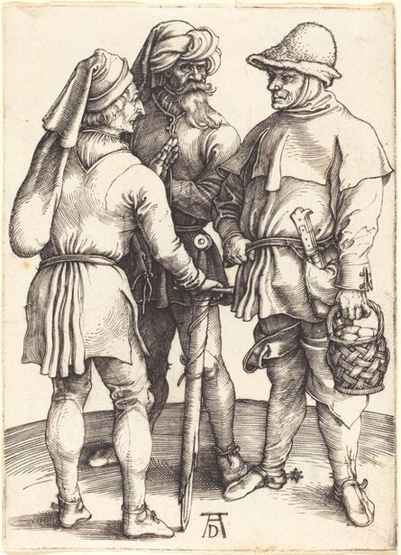 Albrecht Dürer, ‘Three Peasants in Conversation’, ca. 1497