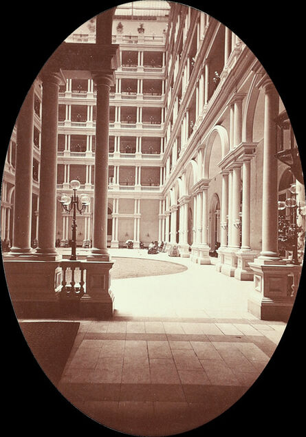 Carleton E. Watkins, ‘Palace Hotel Court, SF’, c. 1880