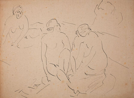 Ernst Ludwig Kirchner, ‘Drei Sitzende Akte im Atelier’, 1908