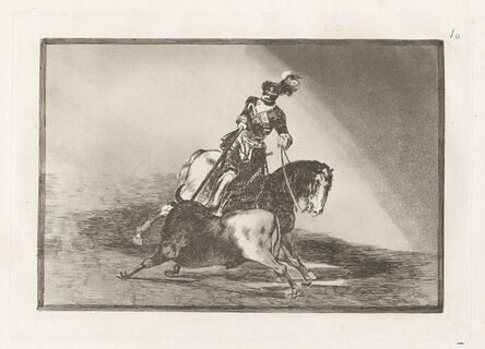 Francisco de Goya, ‘Carlos V lanceando un toro en la plaza de Valladolid [Charles V Spearing a Bull in the Ring at Valladolid], plate 10 ’, 1815-1816
