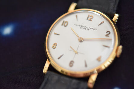 Audemars Piguet, ‘Rare, pre-serialized classic AP with oversized applied gold index’, ca 1940's