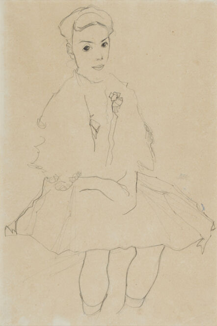 Egon Schiele, ‘Girl in Pleated Skirt/Mädchen im Faltenrock’, 1912